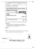 Pearson Edexcel GCSE Urdu Writing &lpar;High Tier&rpar;  2025 Exam Paper &plus; Mark Scheme