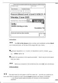 Pearson Edexcel GCSE Urdu Writing &lpar;Foundation Tier&rpar;  2025 Exam Paper &plus; Mark Scheme