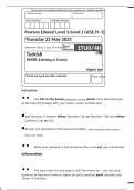 Pearson Edexcel GCSE Turkish Writing &lpar;High Tier&rpar;  2025 Exam Paper &plus; Mark Scheme