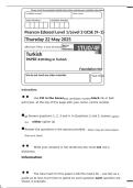 Pearson Edexcel GCSE Turkish Writing &lpar;Foundation Tier&rpar;  2025 Exam Paper &plus; Mark Scheme