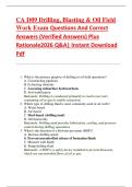 CA D09 Drilling&comma; Blasting & Oil Field  Work Exam Questions And Correct  Answers &lpar;Verified Answers&rpar; Plus  Rationale2026 Q&A&vert; Instant Download  Pdf 
