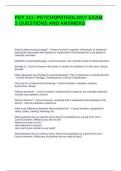 PSY 311 PSYCHOPATHOLOGY EXAM 1 QUESTIONS AND ANSWERS