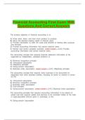 Financial Accounting Final Exam With Questions And Correct Answers