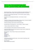 PSYC 331 PSYCHOPATHOLOGY EXAM 1 QUESTIONS AND ANSWERS