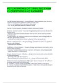 PSYCHOPATHOLOGY &lpar;PSY 240&rpar; EXAM &num;1 QUESTIONS AND ANSWERS