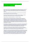PSYCHOPATHOLOGY EXAM &num;1 &lpar;CHAPTERS 1&comma; 2&comma; 3&rpar; QUESTIONS AND ANSWERS 