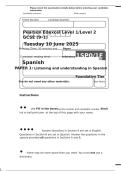 PEARSON EDEXCEL GCSE FULL SPANISH 2025 PAPER PACK MERGED WTH MARKING SCHEMES &lpar; INCLUDES ALL PAPERS 