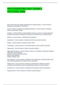 PSYCHOPATHOLOGY EXAM 1 PSYC2351 SMU QUESTIONS AND ANSWERS &vert; LATEST UPDATE &vert; GRADED A