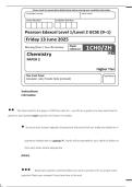 Pearson Edexcel GCSE Chemistry Paper 2 &lpar;High Tier&rpar;  2025 Exam Paper &plus; Mark Scheme