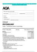 AQA A-level PSYCHOLOGY Paper 1 Introductory topics in psychology May QUESTION PAPER and MARK SCHEME Merged