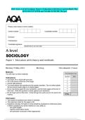 2025 AQA A-level Sociology Paper 1 Education with theory and methods May QUESTION PAPER and MARK SCHEME Merged