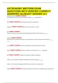 ASTRONOMY MIDTERM EXAM QUESTIONS WITH VERIFIED CORRECT ANSWERS &lpar;ALREADY GRADED A&plus;