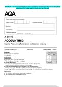 2025 AQA A-level Accounting Paper 2 Accounting for analysis and decision-making June QUESTION PAPER and MARK SCHEME Merged