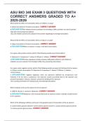 ASU BIO 340 EXAM 3 QUESTIONS WITH CORRECT ANSWERS GRADED TO A&plus; 2025-2026
