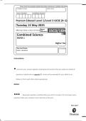 Pearson Edexcel GCSE Combined Science Paper 1 &lpar;High Tier&rpar;  2025 Exam Paper &plus; Mark Scheme