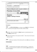 Pearson Edexcel GCSE Russian Writing &lpar;High Tier&rpar;  2025 Exam Paper &plus; Mark Scheme