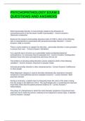 PSYCHOPATHOLOGY EXAM 3 QUESTIONS AND ANSWERS