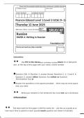 Pearson Edexcel GCSE Russian Writing &lpar;Foundation Tier&rpar;  2025 Exam Paper &plus; Mark Scheme