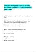 NCIC LIMITED ACCESS FINAL PAPER 2026 FULL QUESTIONS WITH CORRECT ANSWERS GRADED A&plus;