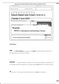 Pearson Edexcel GCSE Russian Listening & Understanding &lpar;High Tier&rpar;  2025 Exam Paper &plus; Mark Scheme