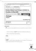 Pearson Edexcel GCSE Biology Paper 1 &lpar;Foundation Tier&rpar;  2025 Exam Paper &plus; Mark Scheme