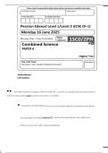 Pearson Edexcel GCSE Combined Science Paper 6 &lpar;High Tier&rpar;  2025 Exam Paper &plus; Mark Scheme