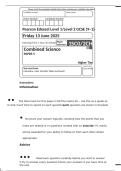 Pearson Edexcel GCSE Combined Science Paper 5 &lpar;High Tier&rpar;  2025 Exam Paper &plus; Mark Scheme