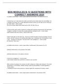 BDS MODULES B&period;12 QUESTIONS WITH CORRECT ANSWERS 