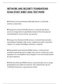 NETWORK AND SECURITY FOUNDATIONS EXAM STUDY SHEET 2026 TEST PAPER