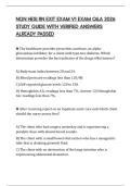NGN HESI RN EXIT EXAM V1 EXAM Q&A 2026 STUDY GUIDE WITH VERIFIED ANSWERS ALREADY PASSED