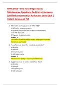 NFPA 1962 &ndash; Fire Hose Inspection &  Maintenance Questions And Correct Answers  &lpar;Verified Answers&rpar; Plus Rationales 2026 Q&A &vert;  Instant Download Pdf 