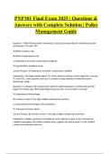 PNP301 Final Exam 2025 &vert; Questions & Answers with Complete Solution &vert; Police Management Guide