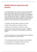 NURSE 345 Exam I Questions with answers
