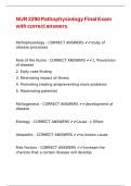 NUR 2290 Pathophysiology Final Exam with correct answers