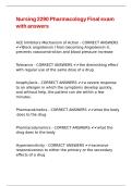Nursing 2290 Pharmacology Final exam with answers