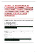 Nevada C-21 Refrigeration & Air  Conditioning Maintenance Contractor  Practice Exam Questions And Correct  Answers &lpar;Verified Answers&rpar; Plus  Rationales 2026 Q&A &vert; Instant  Download Pdf 