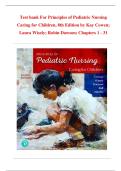 Test Bank for Principles of Pediatric Nursing&colon; Caring for Children 8th Edition by Kay Cowen&comma; Laura Wisely & Robin Dawson &ndash; 2026 Latest Update &vert; Exam Prep