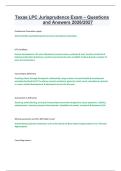 Texas LPC Jurisprudence Exam &ndash; Questions and Answers &lpar;2026&sol;2027 Updated&rpar;