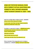 IOWA 3OT PESTICIDE MANUAL EXAM WITH CORRECT ACTUAL QUESTIONS AND CORRECTLY WELL DEFINED ANSWERS LATEST ALREADY GRADED A&plus; 2025 &ndash; 2026