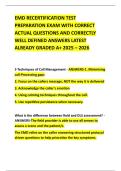 EMD RECERTIFICATION TEST PREPARATION EXAM WITH CORRECT ACTUAL QUESTIONS AND CORRECTLY WELL DEFINED ANSWERS LATEST ALREADY GRADED A&plus; 2025 &ndash; 2026