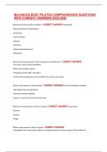 BALANCED BODY PILATES COMPREHENSIVE QUESTIONS WITH CORRECT ANSWERS 2025