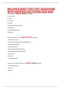 BALANCE BODY TEST OUT QUESTIONS WITH VERIFIED SOLUTIONS 2025-2026