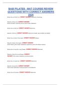 BASI PILATES - MAT COURSE REVIEW QUESTIONS WITH CORRECT ANSWERS 2025&period;