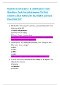 NCCER Electrical Level 3 Certification Exam  Questions And Correct Answers &lpar;Verified  Answers&rpar; Plus Rationales 2026 Q&A &vert; Instant  Download Pdf