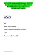 OCR GCE Design and Technology H405&sol;02&colon;   Problem solving in fashion and textiles A   Level Question Paper with FINAL  MARKING SCHEME