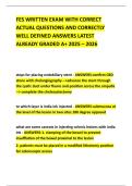 FES WRITTEN EXAM WITH CORRECT ACTUAL QUESTIONS AND CORRECTLY WELL DEFINED ANSWERS LATEST ALREADY GRADED A&plus; 2025 &ndash; 2026