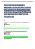 CERTIFIED ENERGY MANAGER  EXAMINATION Practice Exam Questions  with Answers and Rationales Question  And Correct Answers &lpar;Verified Answers&rpar;  Plus Rationales 2026 Q&A &vert;Instant  Download Pdf