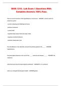 BIOS 1310 - Lab Exam 1 Questions With Complete Answers 100&percnt; Pass 