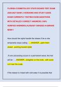 FLORIDA COSMETOLOGY STATE BOARD TEST EXAM  2026-2027 BANK 2 VERSIONS AND STUDY GUIDE  EXAM CURRENTLY TESTING EXAM QUESTIONS  WITH DETAILED CORRECT ANSWERS &lpar;100&percnt;  VERIFIED ANSWERS &vert;ALREADY GRADED A&plus;&vert;BRAND  NEW&excl;&excl;&excl;