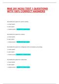 MAE 201 NCSU TEST 1 QUESTIONS WITH 100&percnt; CORRECT ANSWERS